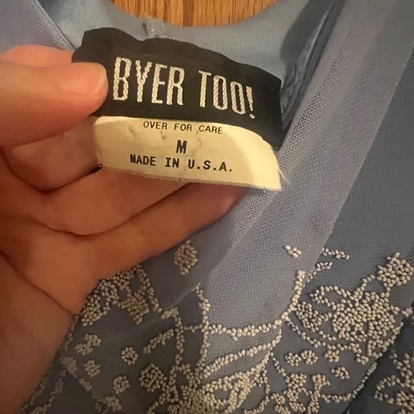 Byer Too Vintage Fairy Y2K Periwinkle Blue Mesh Dress Sz Medium - Picture 3 of 7